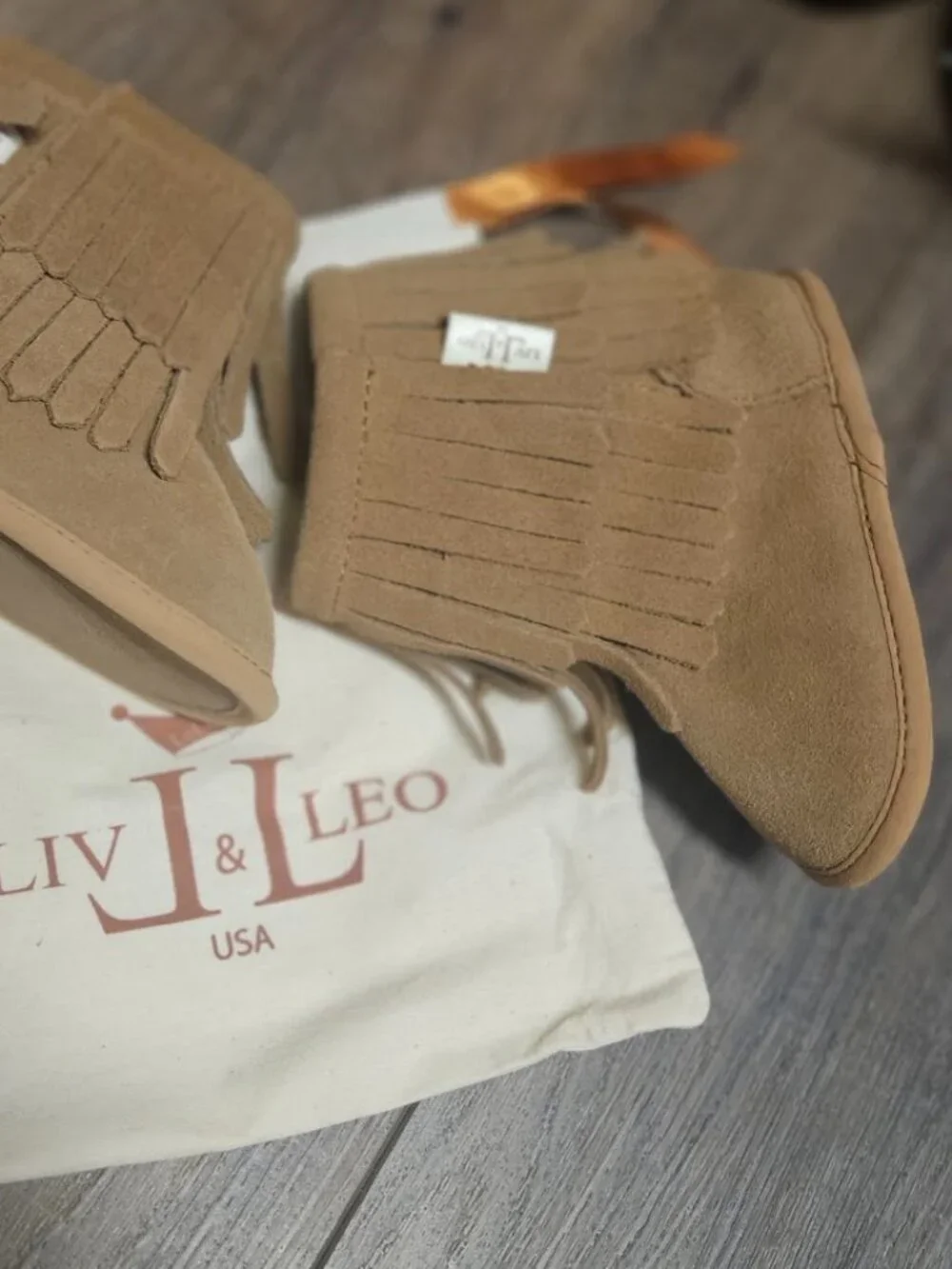 Liv & Leo moccasins, 3-6m